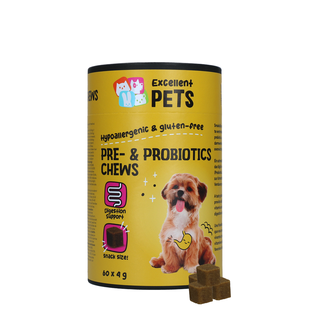 Excellent Pets Pre- & Probiotics Rágótabletta — Emésztéstámogató, 60 db