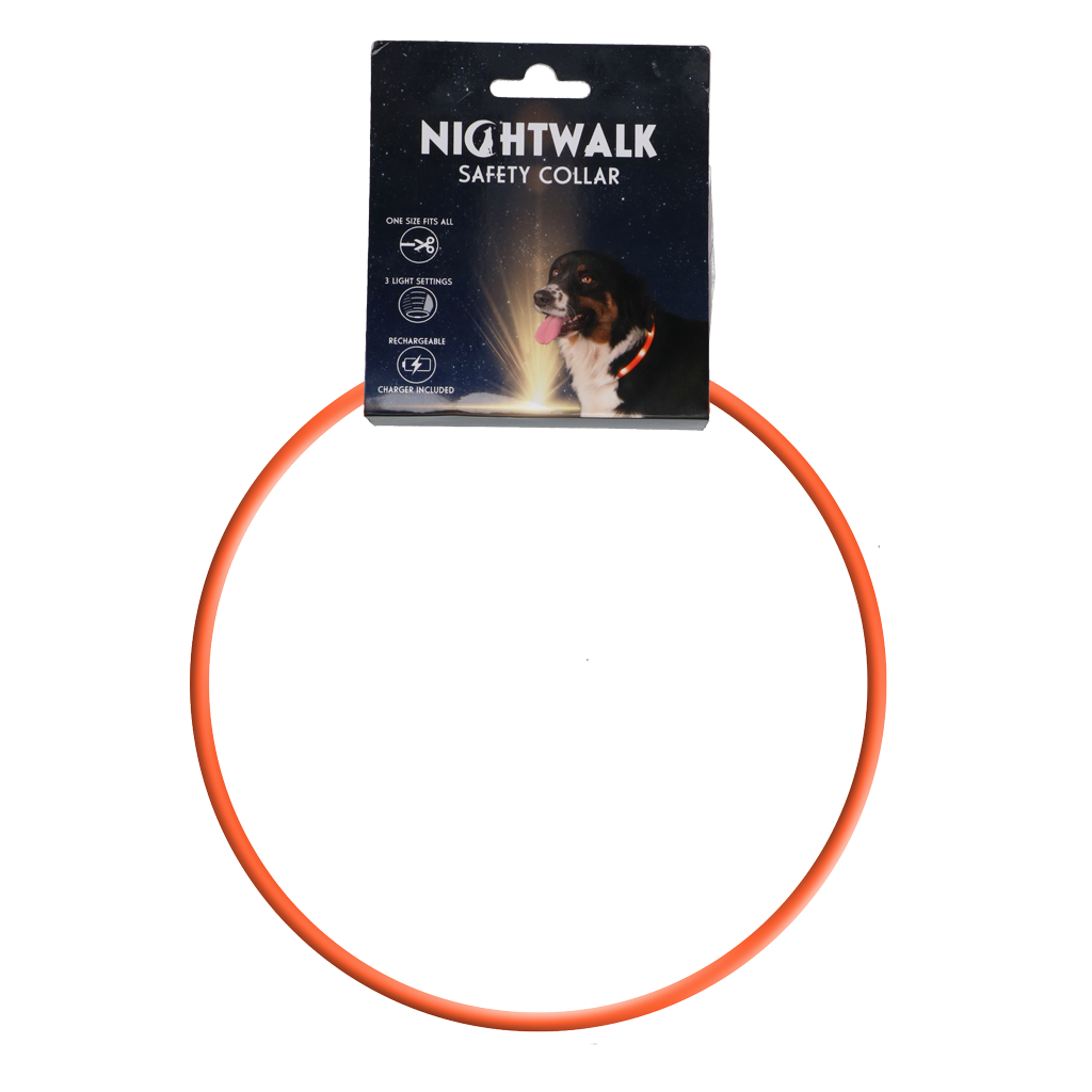 Nightwalk Világító Biztonsági Nyakörv — Narancssárga